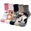 Chaussettes Fantaisie Femme Animaux Chien Chat en Coton Mignonnes Doux EU 37-43, 5 Paires OEKO-TEX STANDARD 100 Hiver Fi