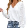 CUPSHE Chemisier Femme V-Neck en Dentelle Élégant