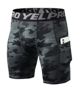 Shengwan Compression Homme Running Collant Court de Sportavec Poches Élégant et Fonctionnel pour Runners amateurs