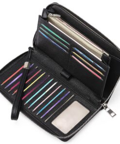 GAEKEAO Portefeuille Femme Grande Capacité avec RFID Blocage pour Femmes - 17 Emplacements Cartes Inclus et Porte-Chéqui