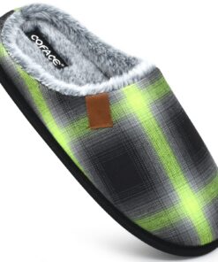 COFACE Chaussons Homme Hiver Chaussures Chaudes en Mousse à Mémoire de FormeDoublées en Laine Épaisse,Vernis Antidérapan