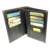 LOLUNA Grand Portefeuille Classique pour Homme Noir, 3 Volets et 8 Cartes | Identification | Carte Grise | Permis | Port