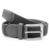 Charmoni Sienna - Ceinture femme tressée élastique et cuir synthétique - boucle en acier argenté - hauteur 3 cm - taille