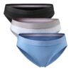 Strings en coton bio stretch Danish endurance, confortables pour femme, lot de 3