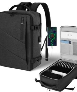 VOESLD Sac à Dos Bagage Cabine pour Ryanair Gris Fonctionnel et Pratique pour Femmes et Hommes