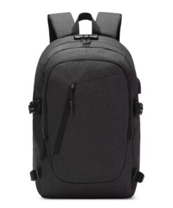 DEEVORCA Sac à Dos Homme 17.3" Antivol Imperméable USB Charging Port Pour Travail Voyage d'affaires Sac Ordinateur Noir