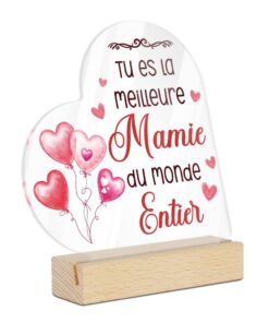Cœur Acrylique Putuo - Décoration Touchante pour Bureau et Maison, Cadeau Émotionnel pour Mamie, Grand Format