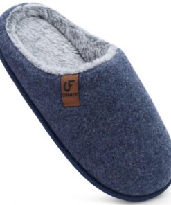COFACE Chaussons Homme Hiver Chauds en Mousse à Mémoire de Forme Bleu Foncé Taille 43
