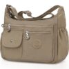 Sac Bandoulière Femme Nylon Grand Impermeable Multipoches pour Shopping et Voyage
