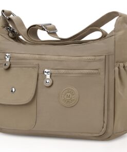 Sac Bandoulière Femme Nylon Grand Impermeable Multipoches pour Shopping et Voyage