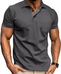 Comilaka Polo Homme Manches Courtes Vêtements d'Été Couleur de Contraste M-3XL Regular Fit