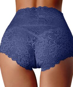 Culottes Gainantes Post-Accouchement Femmes Taille Haute Dentelle Transparente Élastiques et Douces sous Vêtements Femin