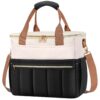 Sac Isotherme Repas Femme Étanche 14,7L Pique-Niques, Grand Étanche Isotherme avec Bandoulière Réglable pour Travail/Éco