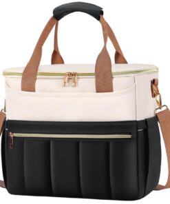 Sac Isotherme Repas Femme Étanche 14,7L Pique-Niques, Grand Étanche Isotherme avec Bandoulière Réglable pour Travail/Éco
