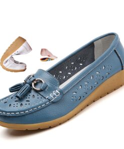 Mocassins orthopédiques ZPLMIDE femme cuir respirant confortables pour le travail et la marche