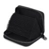 IHIGOGOFA Portefeuille Cuir Noir - 18 Emplacements pour Cartes avec Fermeture Éclair et Protection RFID