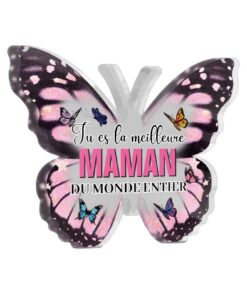Putuo Decor - Panneau Décoratif Acrylique Forme Papillon – Cadeau de Table pour Mère Espérant un Message Empyré - Maman