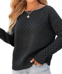 CUPSHE Pull décontracté en tricot à col rond pour femme idéal pour le week-end chaud