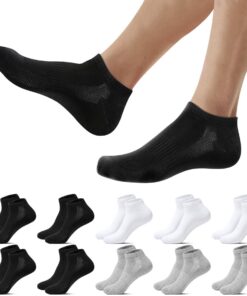 Falechay 10 Paires de Chaussettes Basses Respirantes OEKO-TEX STANDARD 100 pour Hommes et Femmes Sport et Mode