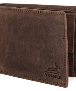 Fa.Volmer Confortable et Extra Stable Portefeuille Fin en Cuir Véritable#Easycomfort (Brun/Marron) Fa.Volmer Sécurisé