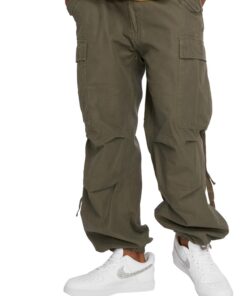 Brandit Pantalon M65 Vintage pour Homme Cargo Noir Taille LégèreMENT Relâchée - Trendissant et Pratique pour Outdoor et