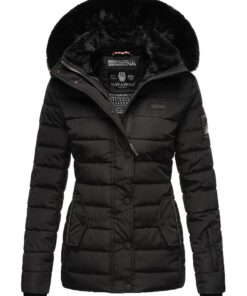 Veste d'hiver matelassée Navahoo Milianaa chaude pour femme avec capuche amovible en fourrure synthétique XS à 3XL
