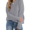 Zeagoo Pull Femme Chaud Léger Hiver Automne SWEATER Chic à Col Rond Manches Longues Haut Tricoté Elegant