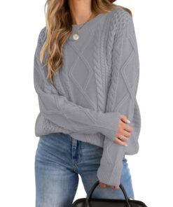 Zeagoo Pull Femme Chaud Léger Hiver Automne SWEATER Chic à Col Rond Manches Longues Haut Tricoté Elegant