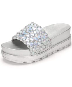 LUCKY STEP Sandales compensées avec sangle tressée pour femme - Style décontracté - Idéales pour l'été, la plage et l'ex