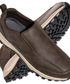 Chaussures Orthopédiques Aocase Homme Baskets Basses en Cuir Impermeable sans Lacets,Marron,43/265mm Chaussures Randon