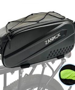 zanmuk Sacoche de vélo 3 en 1 imperméable et réfléchissante 14L pour porte-bagages avec housse de pluie