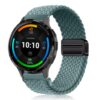 Bracelet en nylon 22mm pour Garmin Venu 3/Venu 4 45mm/Venu2/vivoactive 4 - Vert Bracelet magnétique tressé élastique pou