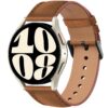 Bracelet Wanme Cuir Compatible avec Galaxy Watch 6/5 - 40mm/44mm/5 Pro 45mm/6 Classic 43mm/47mm - Bracelet de Remplaceme