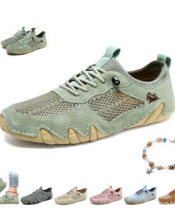 Lovedwvncl Vogany Chaussures Femme Orthopédiques Ultra Confortables et Respirantes Light Green Mesh Randonnée Baskets An