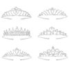 Hifot Couronne Strass Mariée Proms Accessoire Cheveux Fille Festifs Argent 6 Pièces Cristal