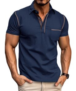 Volemo Polo Homme Coton Été Tee Shirt Homme Polos Golf Manches Courtes Mode Été