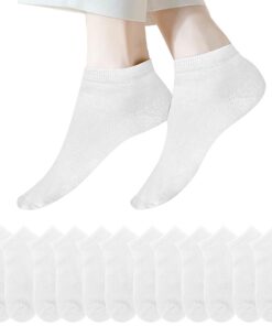 Lakpoau Chaussettes Basses Homme Femme lot de 12 Paires - Coton Respirant OEKO-TEX STANDARD 100 Lakpoau Chaussettes Bass