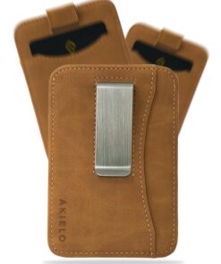 AKIELO Porte-Cartes Minimaliste pour Homme - Compact et Fin - Protection contre la Piraterie RFID - Coffret Cadeau Inclu