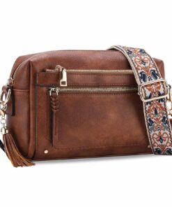 Sac Bandoulière Kasgo Femme Élégant Multiples Poches pour Voyage et Travail - Cuir PU Amovible Sangle Large