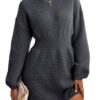 Pull-over Femme Casual Épaules Tombantes Texturé en Tricot – Chandail Comfortable 100% Coton