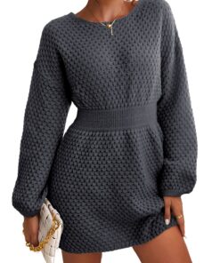 Pull-over Femme Casual Épaules Tombantes Texturé en Tricot – Chandail Comfortable 100% Coton