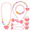 Hifot Bijoux Enfants Petites Filles Collier Bracelet Bague Boucles d'oreilles Clip Pinces à Cheveux Set Bijoux de Fantai