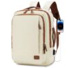 YOODI Sac a Dos Voyage Extensible Etanche 15,6 Pouces + Port USB Avion Bagages Cabine 40x30x15-20cm Femme Homme