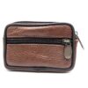 Charmoni Portefeuille Homme en Cuir Véritable - Multি Poches Zippées - Anneau Porte Clé - Marron Foncé