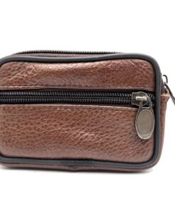 Charmoni Portefeuille Homme en Cuir Véritable - Multি Poches Zippées - Anneau Porte Clé - Marron Foncé