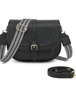 SIVENKE Sac à bandoulière rétro pour femme en cuir synthétique - Avec 2 larges bretelles - Mode femme