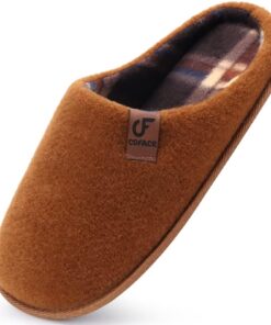 COFACE Chaussons Homme Hiver Chaud en Mousse à Mémoire pour Intérieur/Extérieur Vue Extrême Reconfortantes Semelle Antid