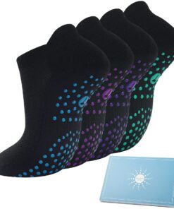 Chaussettes de Yoga Antidérapantes Femme | Toes Home | Pour Yoga et Pilates | Femmes | Santé et Hôpital | 4 Paires | Cha