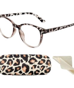 ensemble de lunettes anti lumière bleue femme léopard + étui léopard, lunettes femme anti lumière bleue, repos des yeux