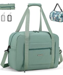 SpaheR Sac à Dos de Voyage Imperméable Vert Bagage de Cabine pour Femmes et Hommes Maternité Week-ends Sport Wizzair Tra